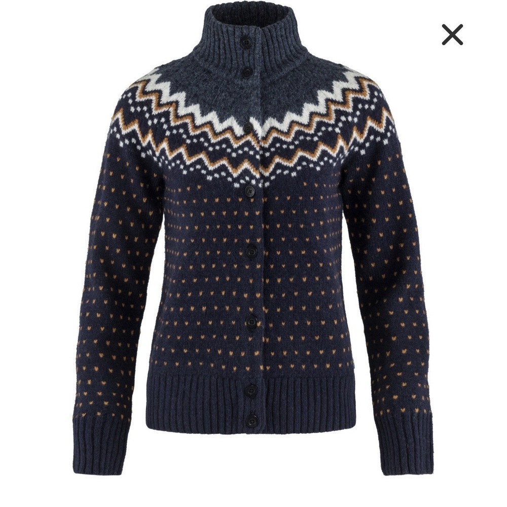 Fjallraven Ovik Knit Cardigan Women's Sweater Dark Navy Size S Small NWT